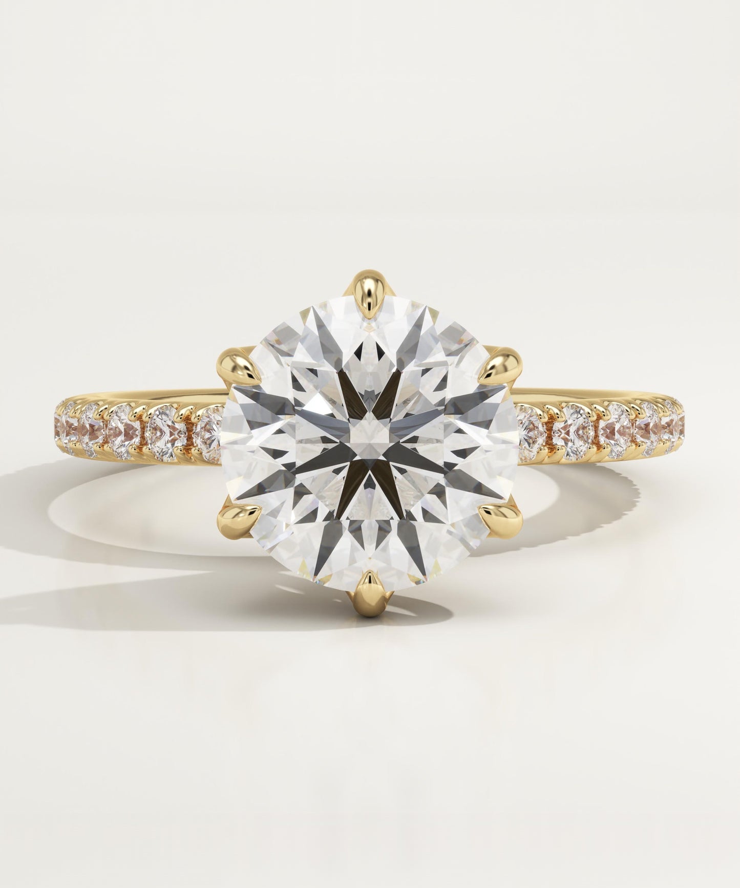 Round Cut Pave Lab-Grown Diamond Engagement Ring