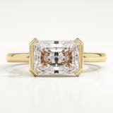 2.0 CT Radiant Cut Half Bezel Lab-Grown Diamond Engagement Ring