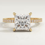 2.0 CT Princess Cut Pave Lab-Grown Diamond Engagement Ring