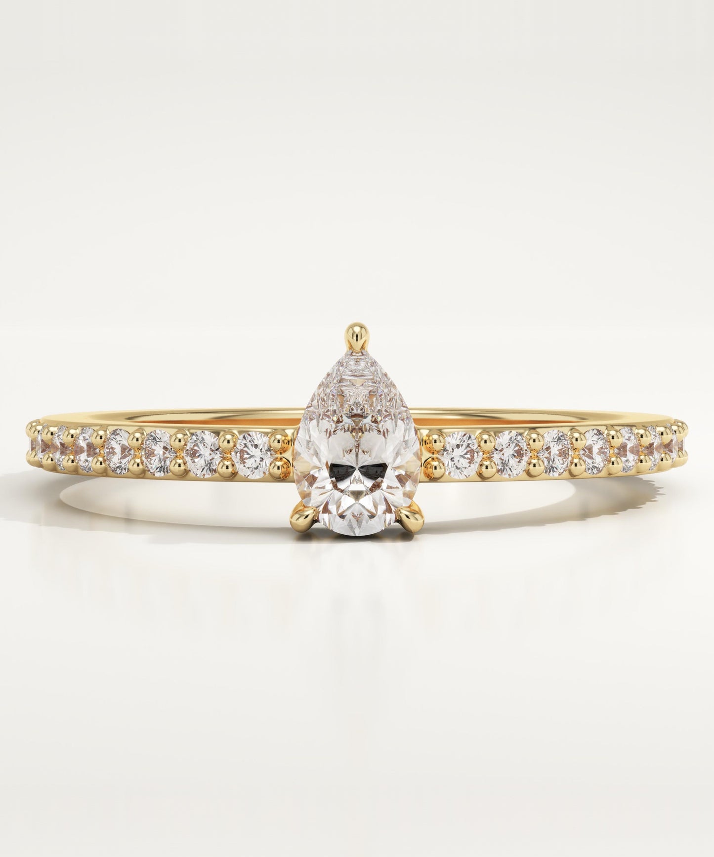Pear Cut Pave Lab-Grown Diamond Engagement Ring