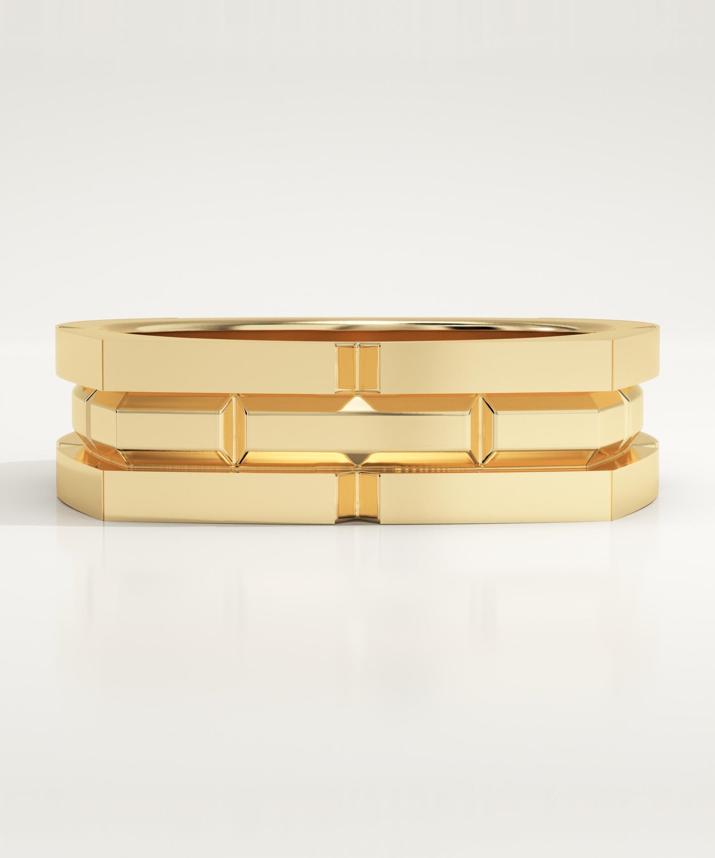 Geometric Wedding Band For Men