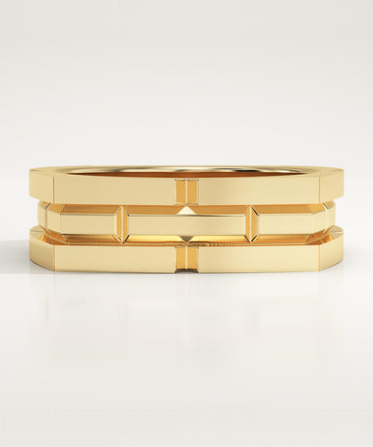 Geometric Wedding Band For Men