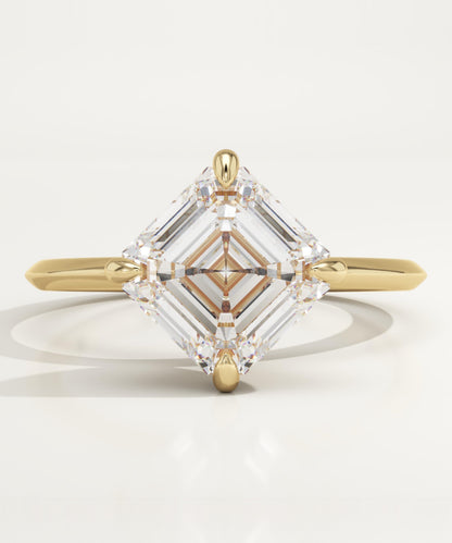 Asscher Cut Solitaire Lab-Grown Diamond Engagement Ring