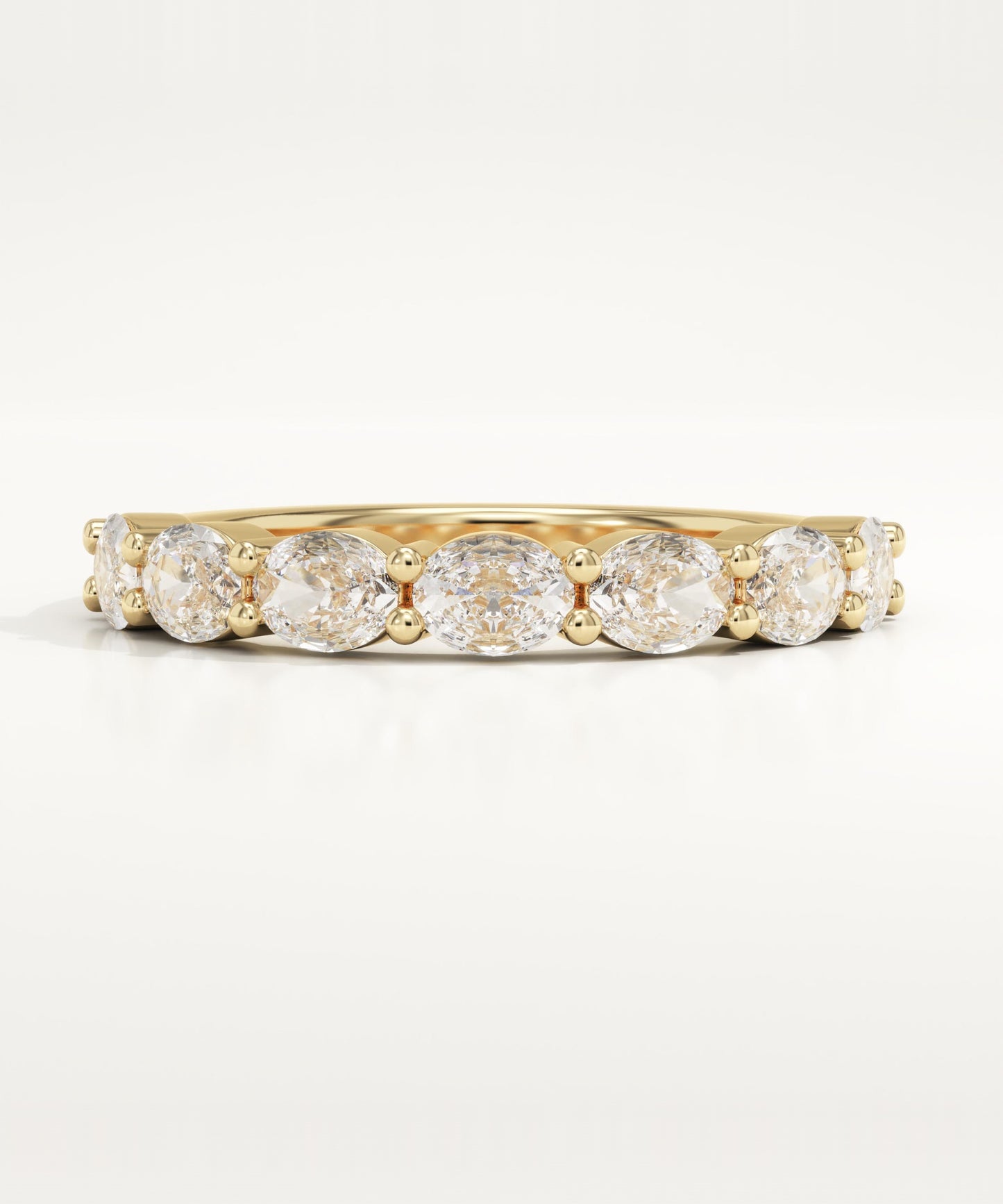 1.18 TCW Oval Lab-Grown Diamond Half Eternity Wedding Band