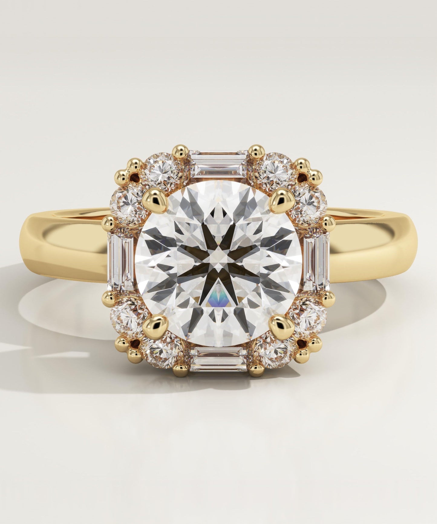Round Cut Cluster Lab-Grown Diamond Engagement Ring