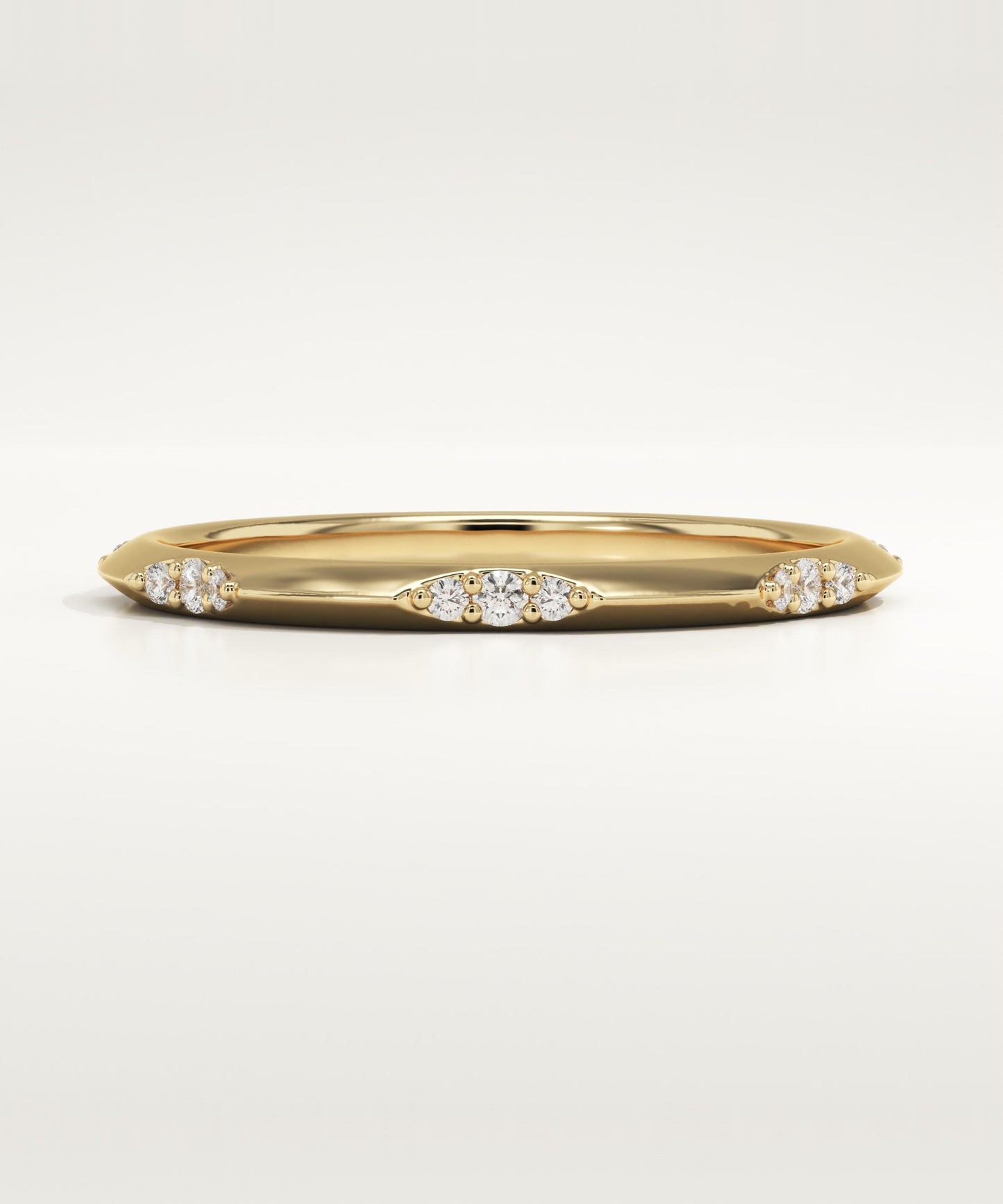 0.09 TCW Round Lab-Grown Diamond Flush Setting Wedding Band