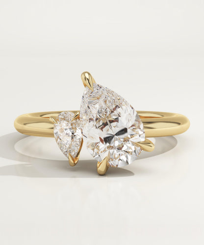 1.5 TCW Pear Cut Toi Et Moi Lab-Grown Diamond Engagement Ring