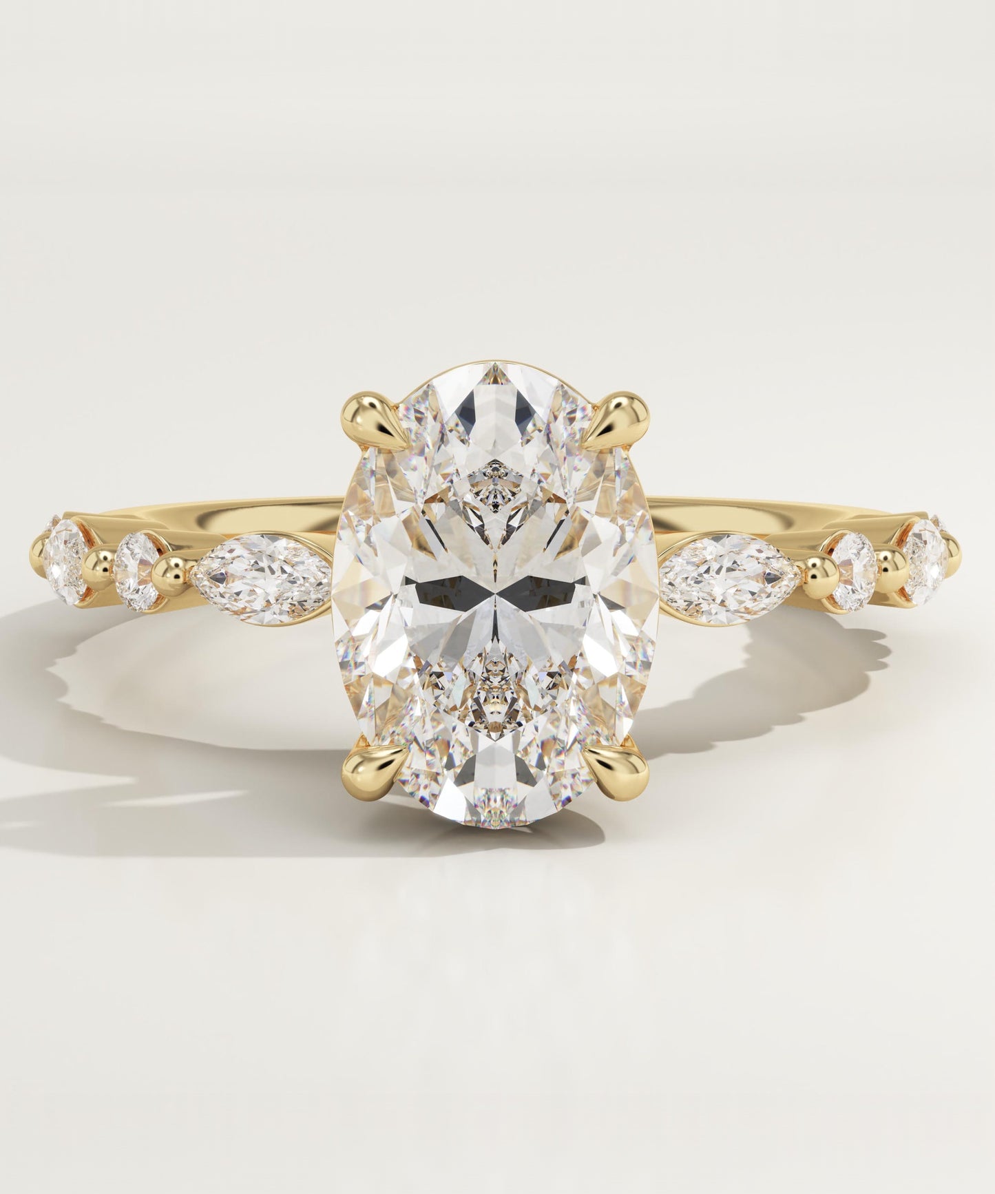 Oval Cut Pave Lab-Grown Diamond Engagement Ring