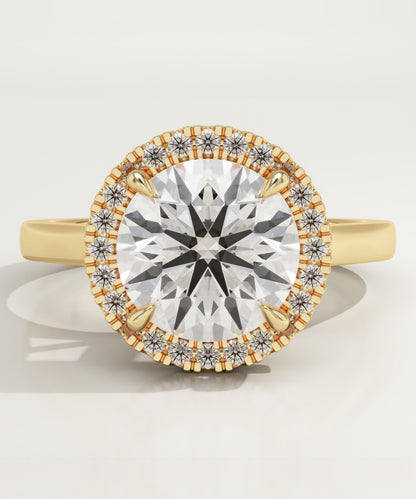 Round Cut Halo Lab-Grown Diamond Engagement Ring