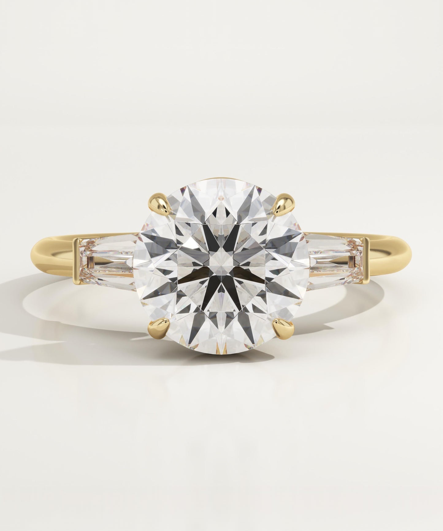 2 CT Round Cut Three Stone Moissanite Engagement Ring