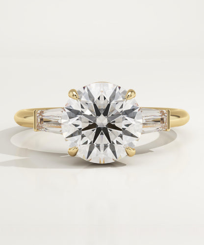 2 CT Round Cut Three Stone Moissanite Engagement Ring