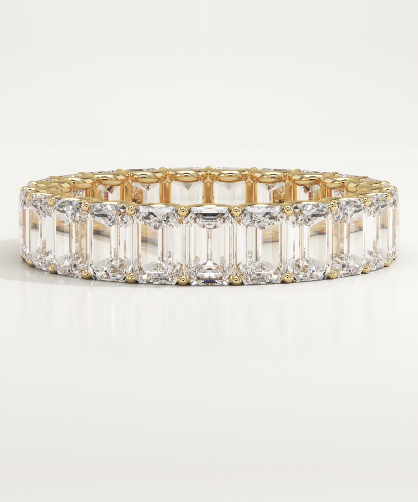 4.6 TCW Emerald Lab-Grown Diamond Full Eternity Wedding Band