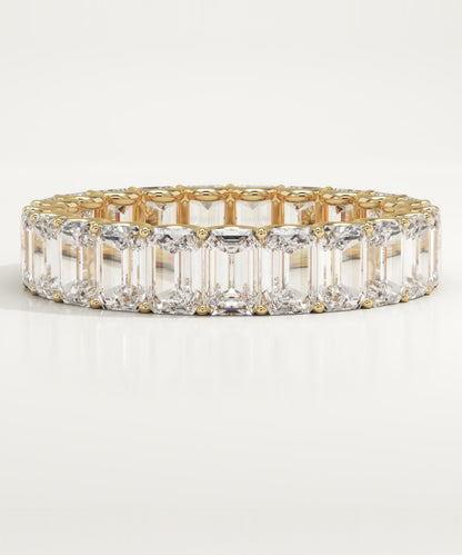 4.6 TCW Emerald Lab-Grown Diamond Full Eternity Wedding Band