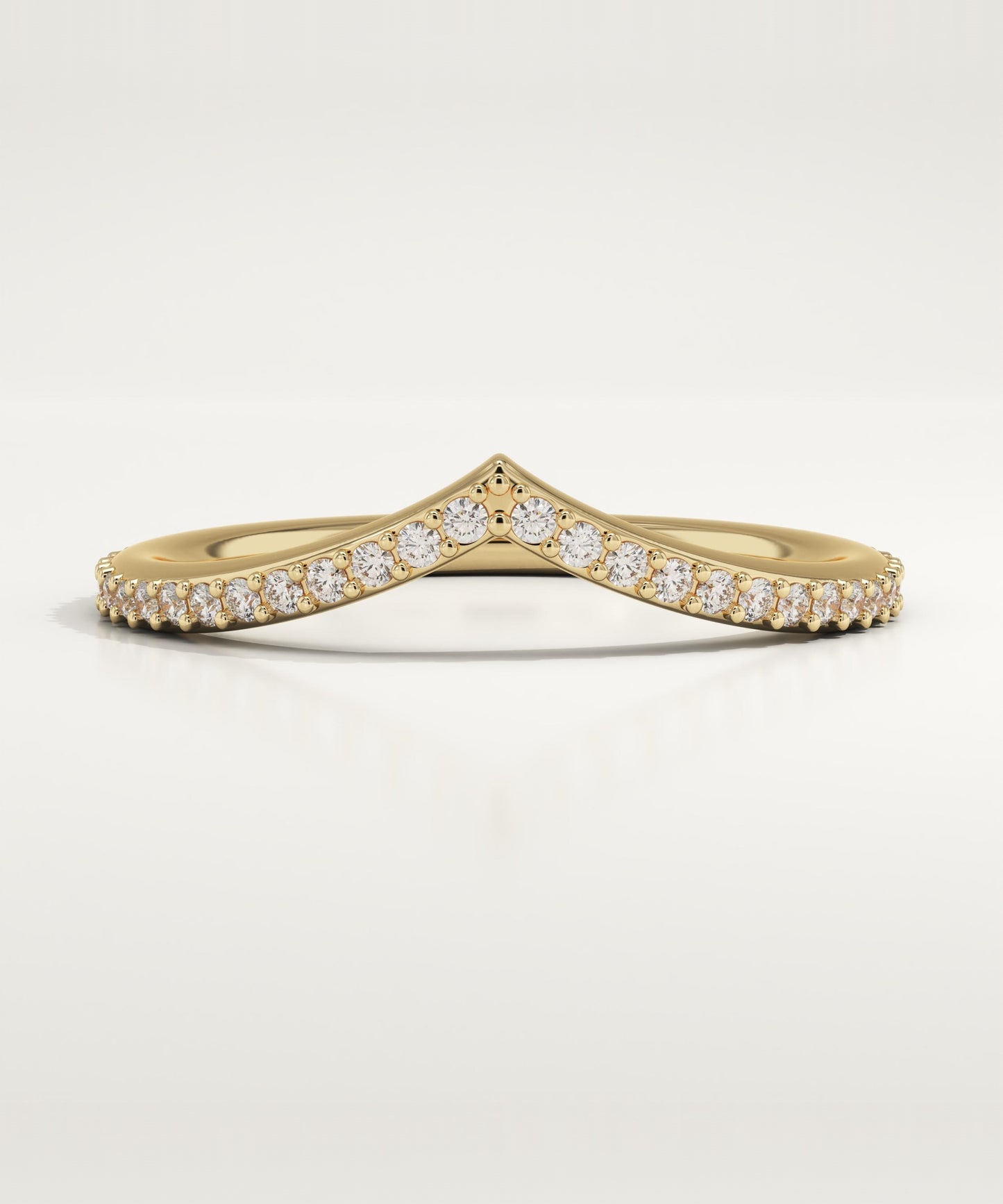 0.62 TCW Round Lab-Grown Diamond Curved Wedding Band