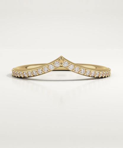 0.62 TCW Round Lab-Grown Diamond Curved Wedding Band
