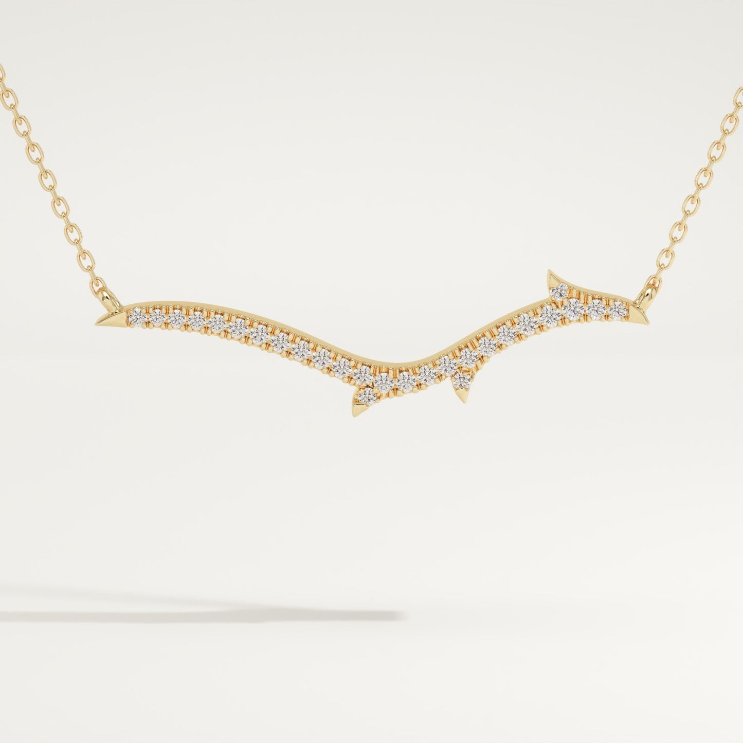 0.123 TCW Round Lab-Grown Diamond Nature Inspired Necklace