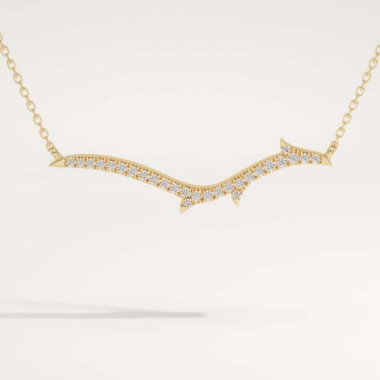 0.123 TCW Round Lab-Grown Diamond Nature Inspired Necklace