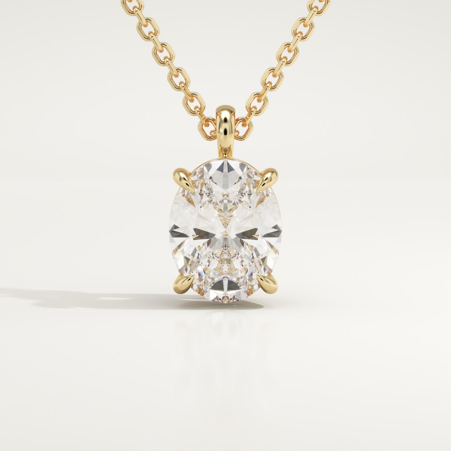 2 CT Oval Lab-Grown Diamond Solitaire Necklace