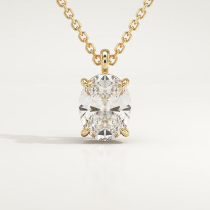 2 CT Oval Lab-Grown Diamond Solitaire Necklace