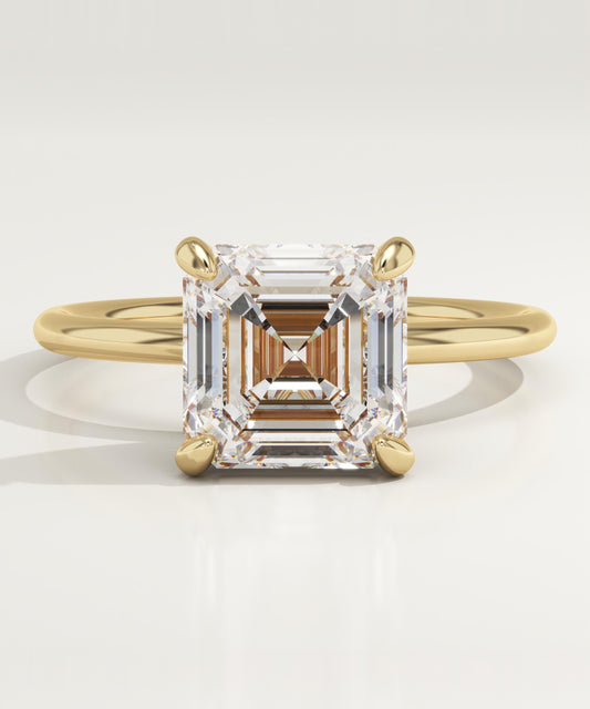 Asscher Cut Solitaire Lab-Grown Diamond Engagement Ring