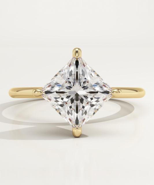 East West Princess Cut Solitaire Lab-Grown Diamond Engagement Ring