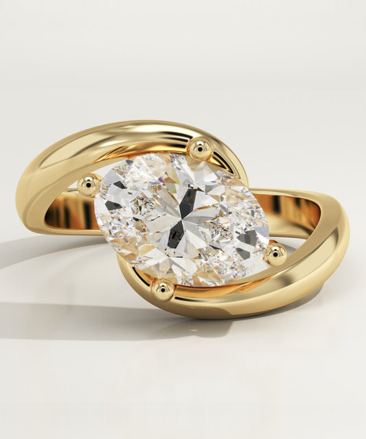 Oval Cut Solitaire Lab-Grown Diamond Engagement Ring