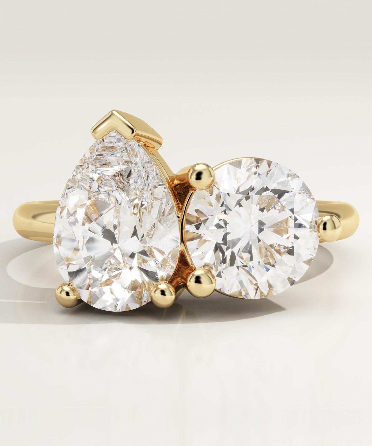 3.5 TCW Pear & Round Cut Toi Et Moi Lab-Grown Diamond Engagement Ring