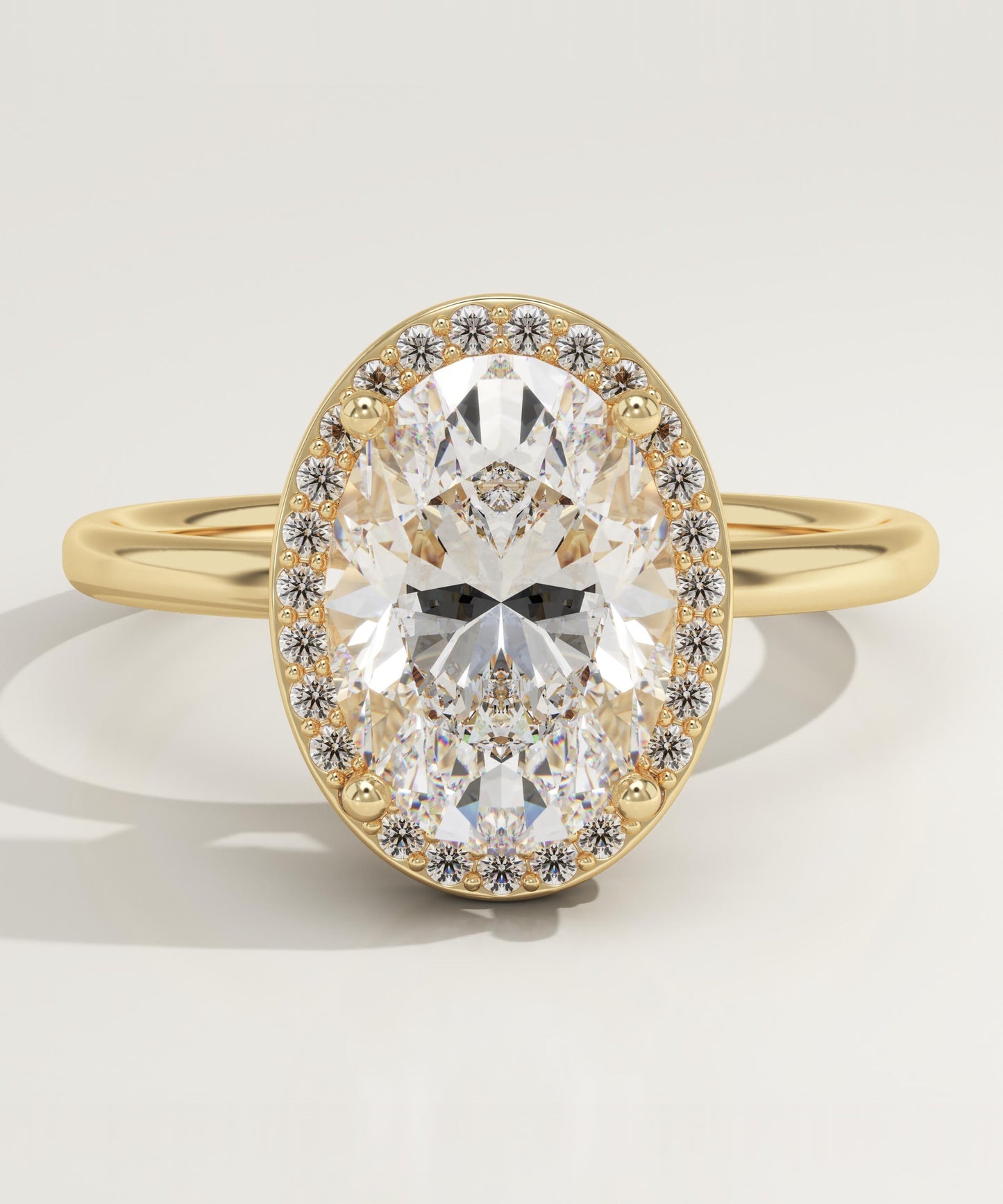 Oval Cut Halo Lab-Grown Diamond Engagement Ring