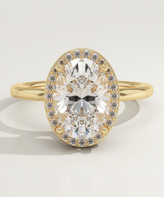 Oval Cut Halo Lab-Grown Diamond Engagement Ring