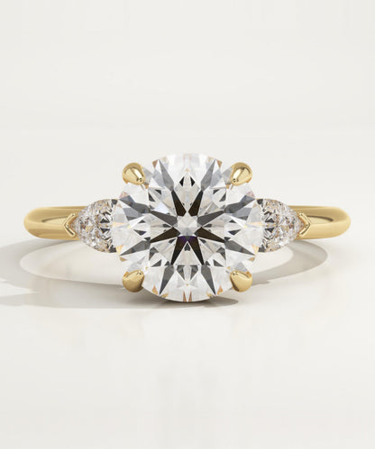 Round Cut Three Stone Lab-Grown Diamond Engagement Ring