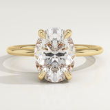 2.0 CT Oval Cut Hidden Halo Lab-Grown Diamond Engagement Ring