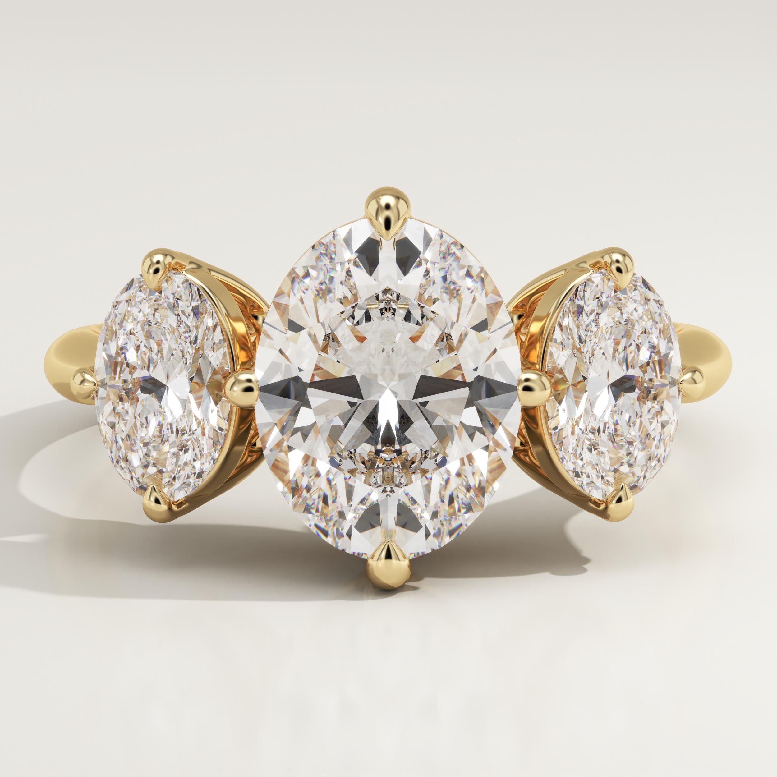 2.0 CT Oval Cut Three Stone Lab-Grown Diamond Engagement Ring