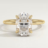 2.0 CT Oval Cut Solitaire Lab-Grown Diamond Engagement Ring