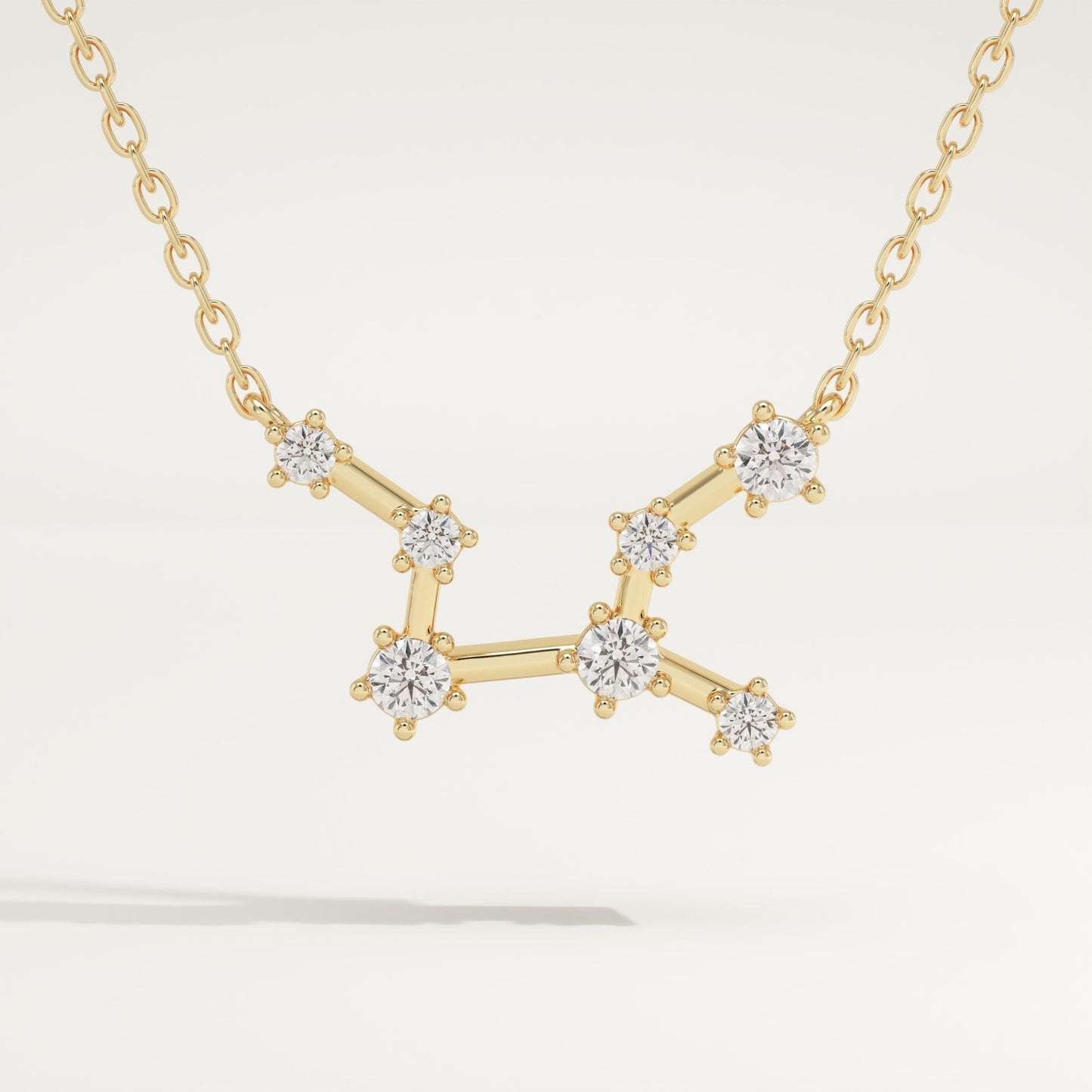 0.103 TCW Round Lab-Grown Diamond Virgo Constellation Necklace