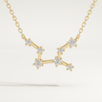 0.103 TCW Round Lab-Grown Diamond Virgo Constellation Necklace