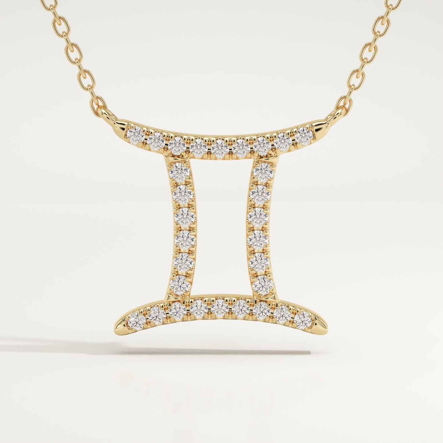 0.13 TCW Round Lab-Grown Diamond Gemini Zodiac Necklace