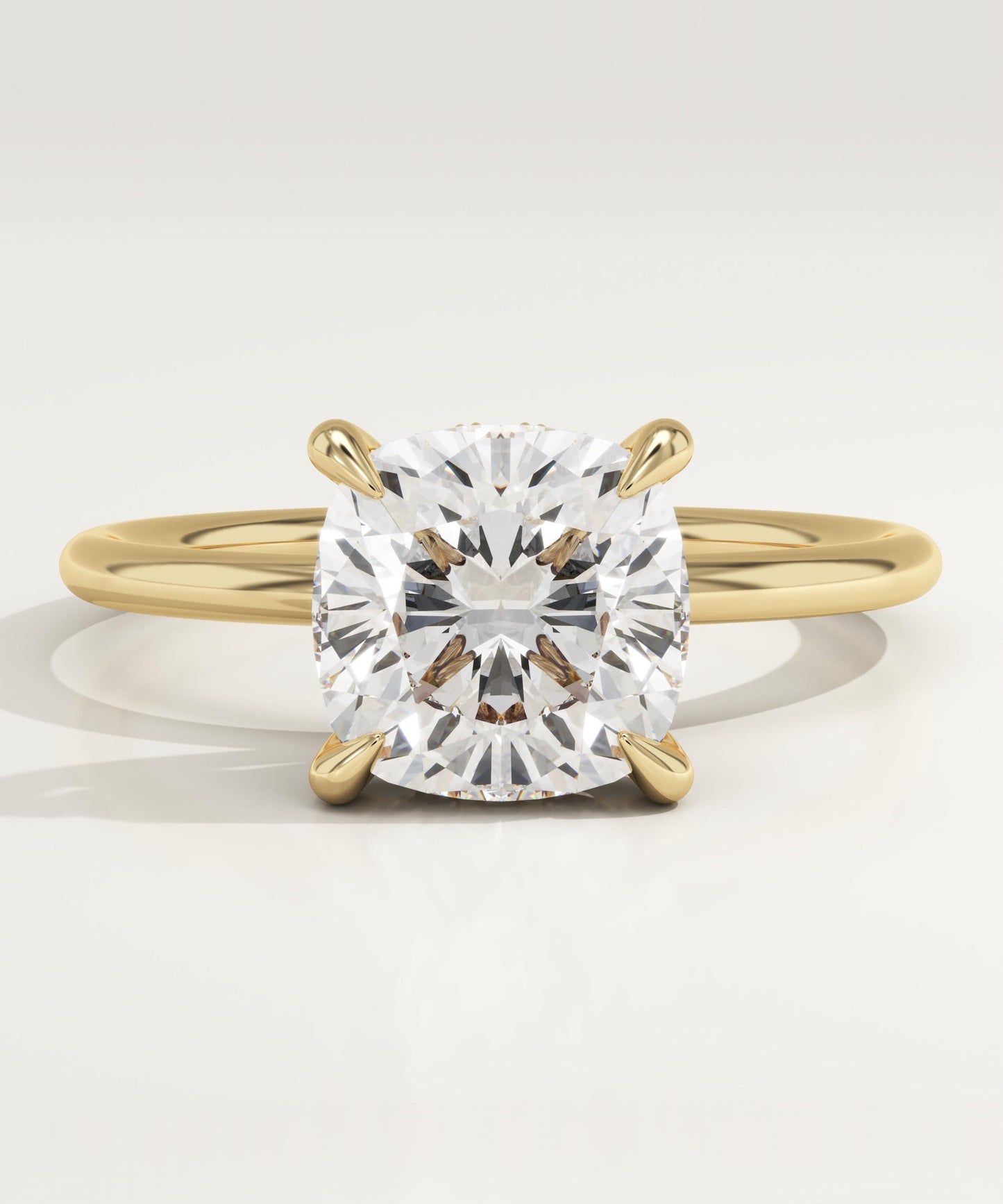 Cushion Cut Hidden Halo Lab-Grown Diamond Engagement Ring