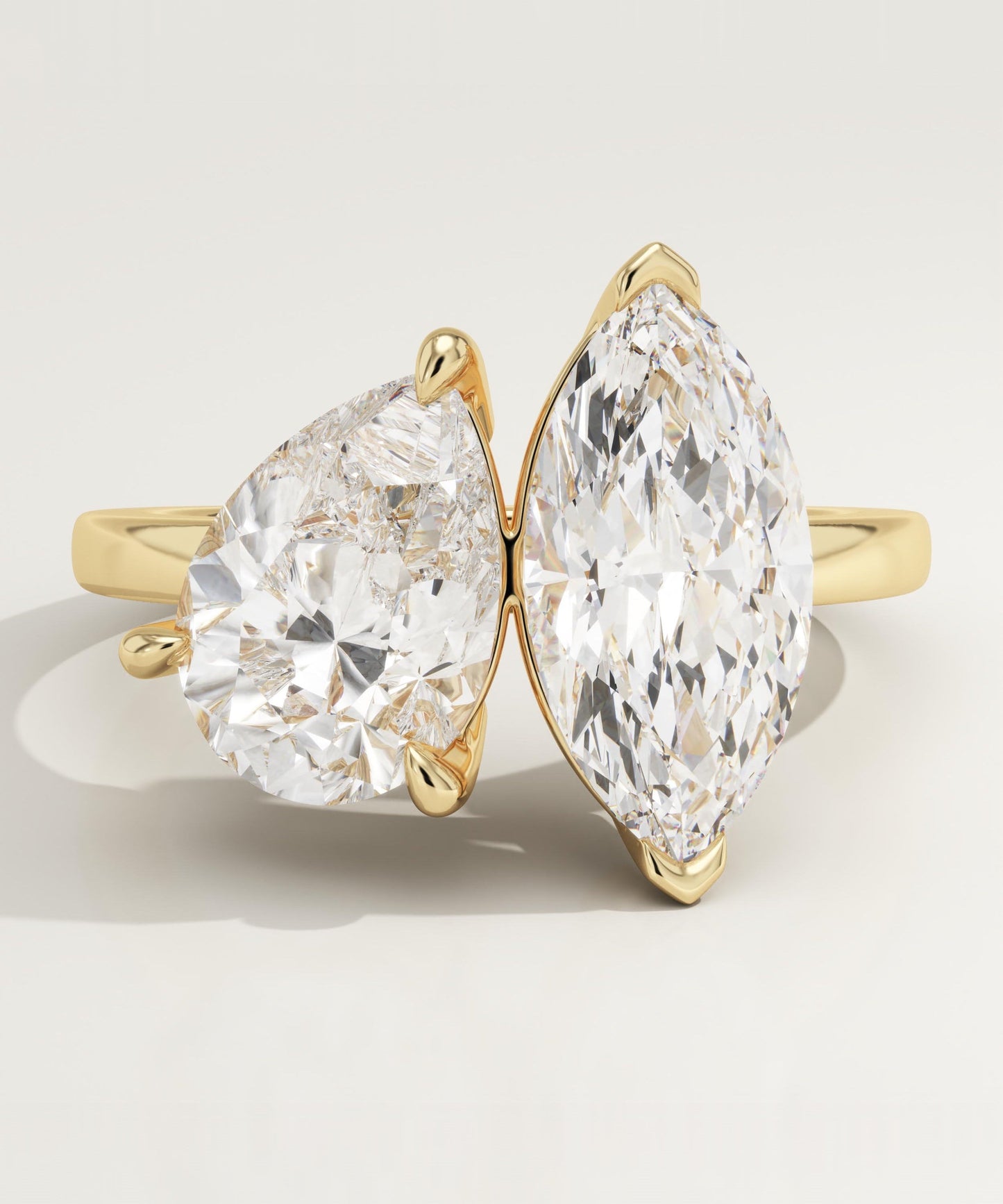 3.5 TCW Marquise & Pear Cut Toi Et Moi Lab-Grown Diamond Engagement Ring