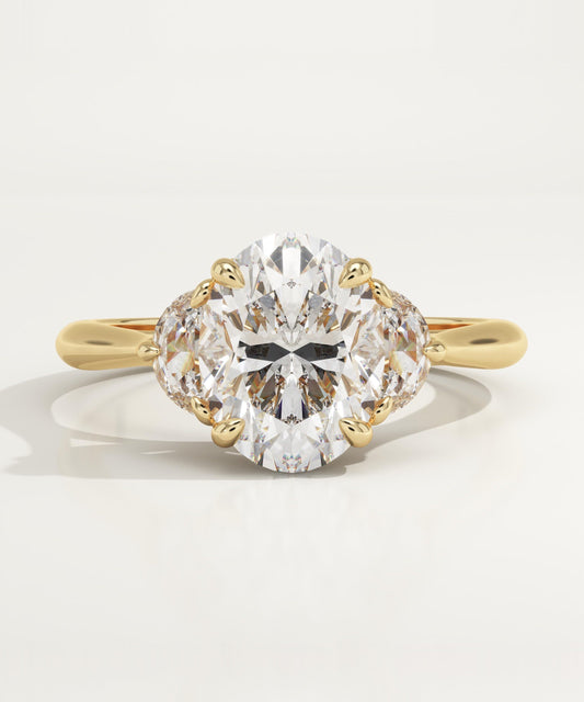 Oval Cut Three Stone Lab-Grown Diamond Engagement Ring