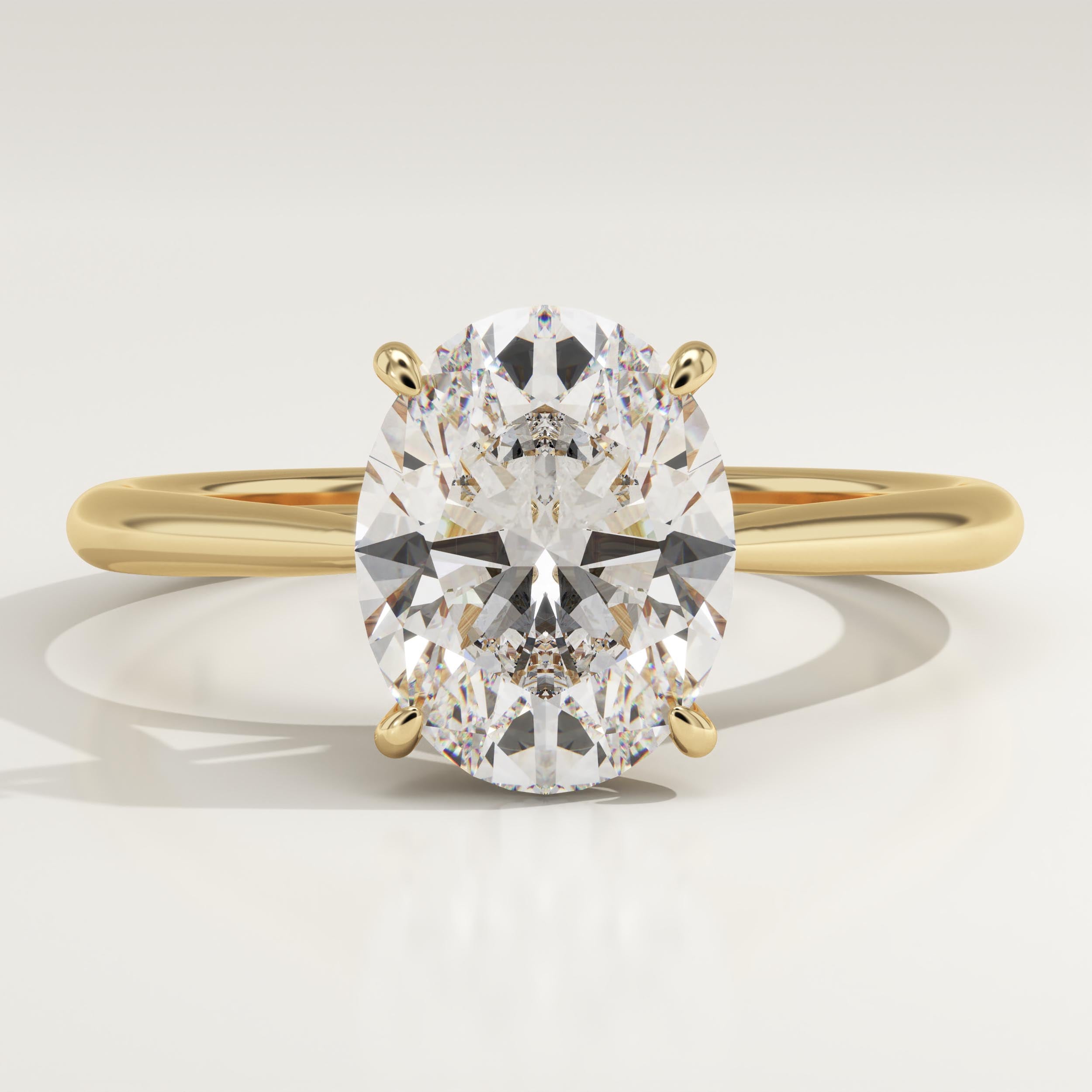 2.0 CT Oval Cut Solitaire Lab-Grown Diamond Engagement Ring