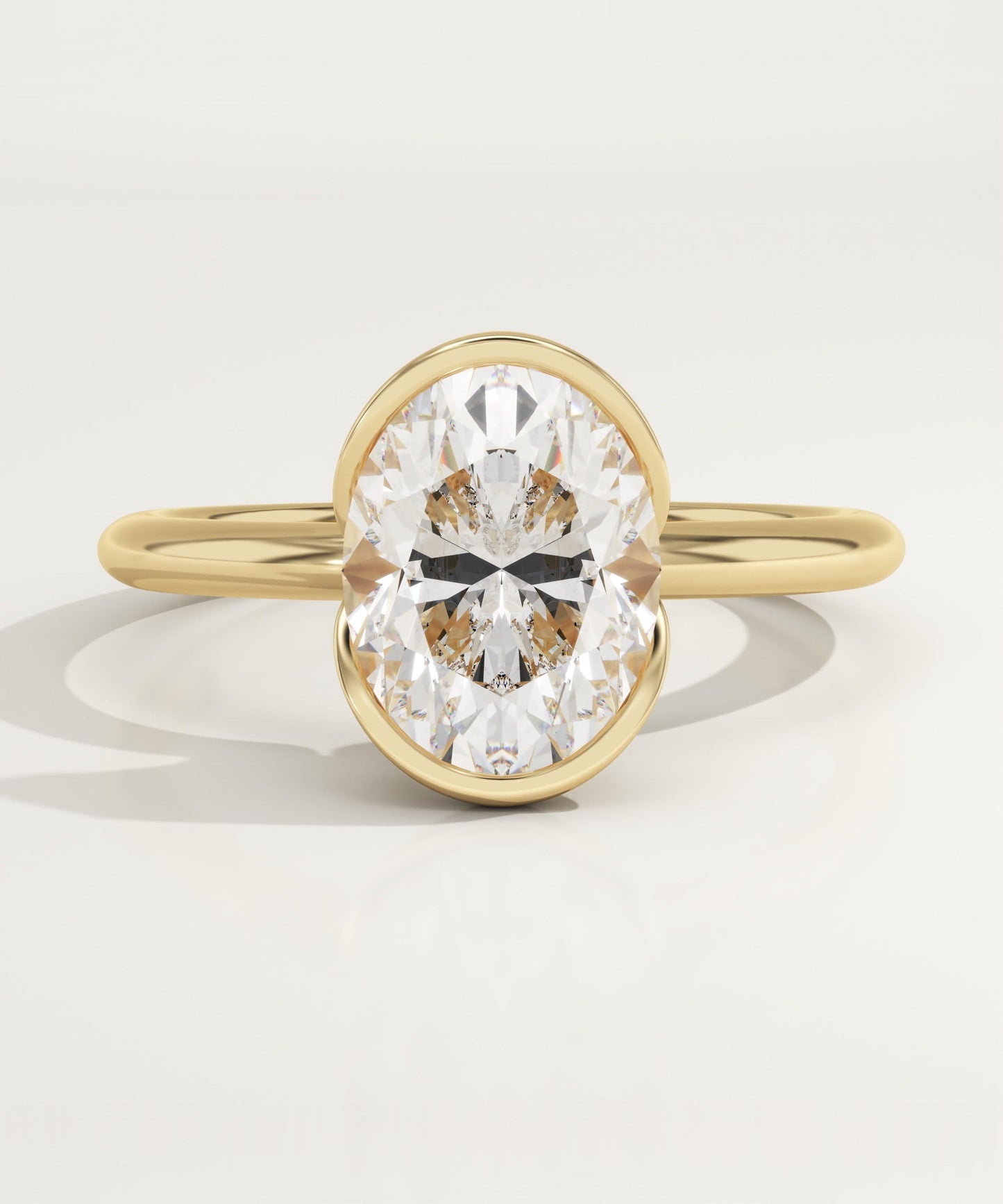 1.75 CT Oval Cut Solitaire Half Bezel Moissanite Engagement Ring