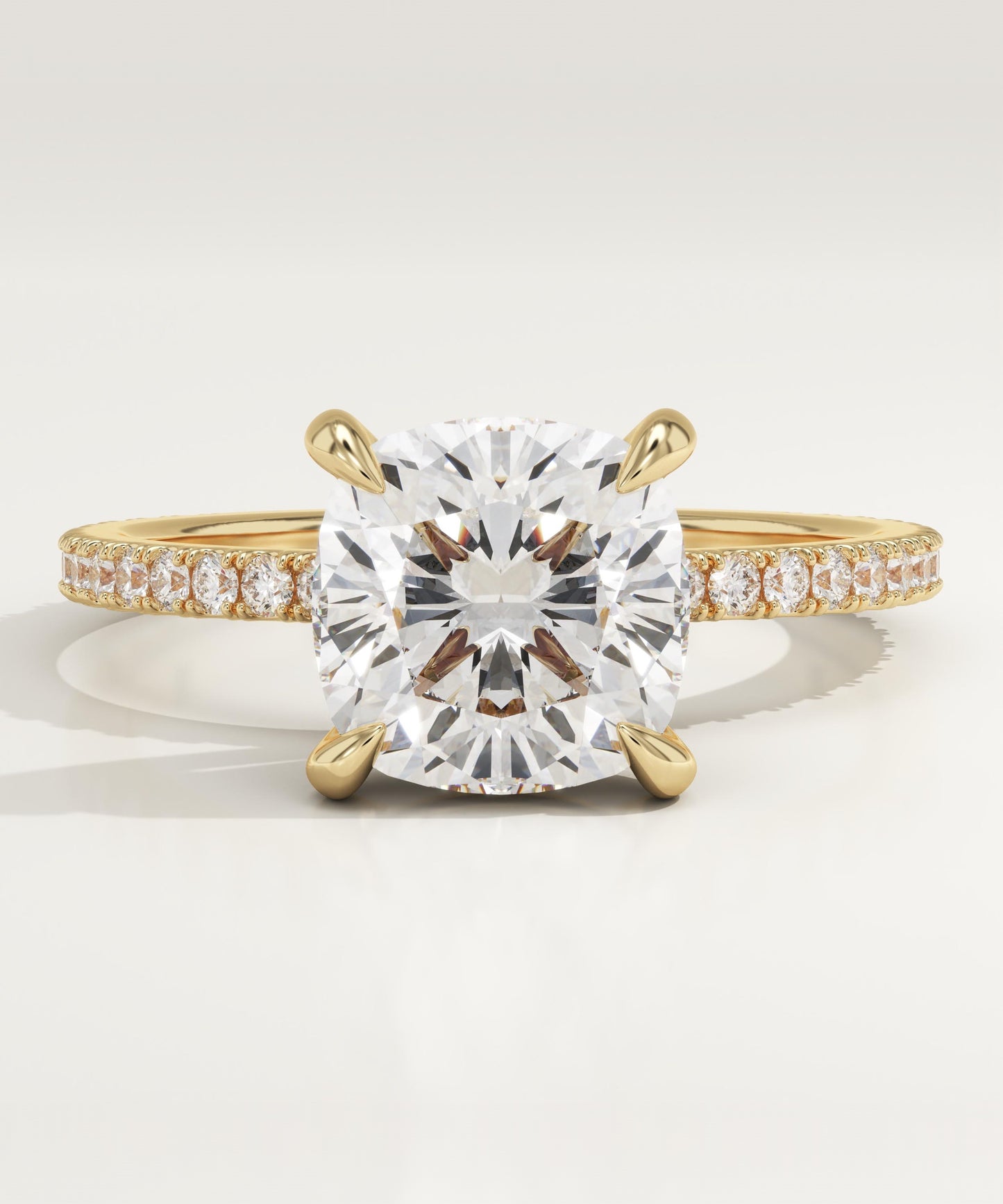 Cushion Cut Pave Lab-Grown Diamond Engagement Ring