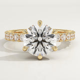 2.0 CT Round Cut Pave Lab-Grown Diamond Engagement Ring