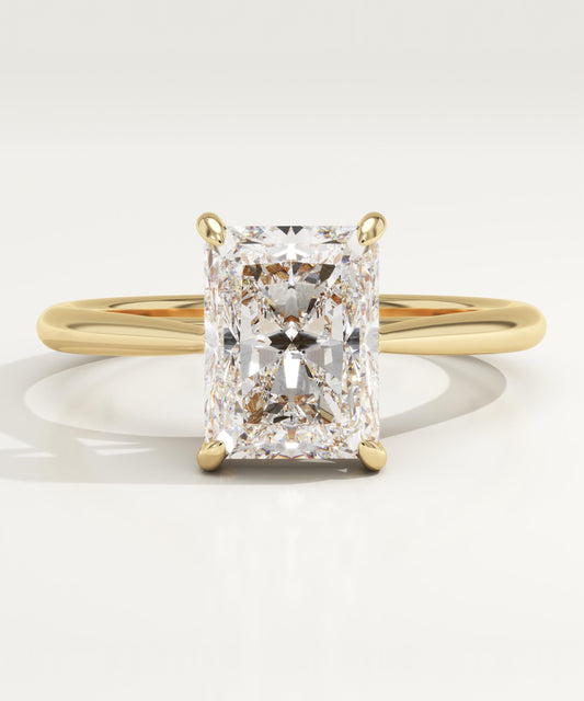 Radiant Cut Solitaire Cathedral Lab-Grown Diamond Engagement Ring