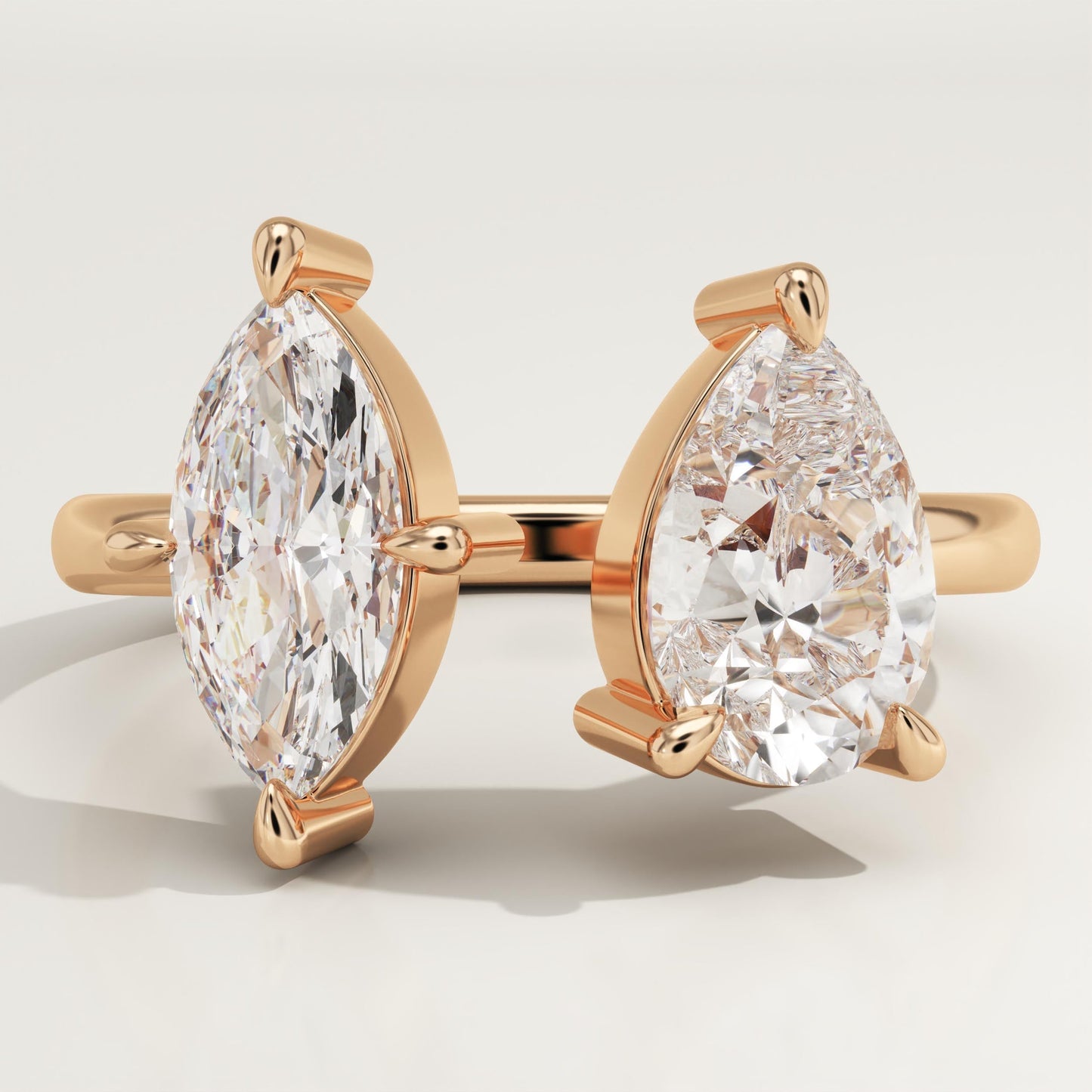 2 TCW Pear & Marquise Cut Toi Et Moi Lab-Grown Diamond Engagement Ring