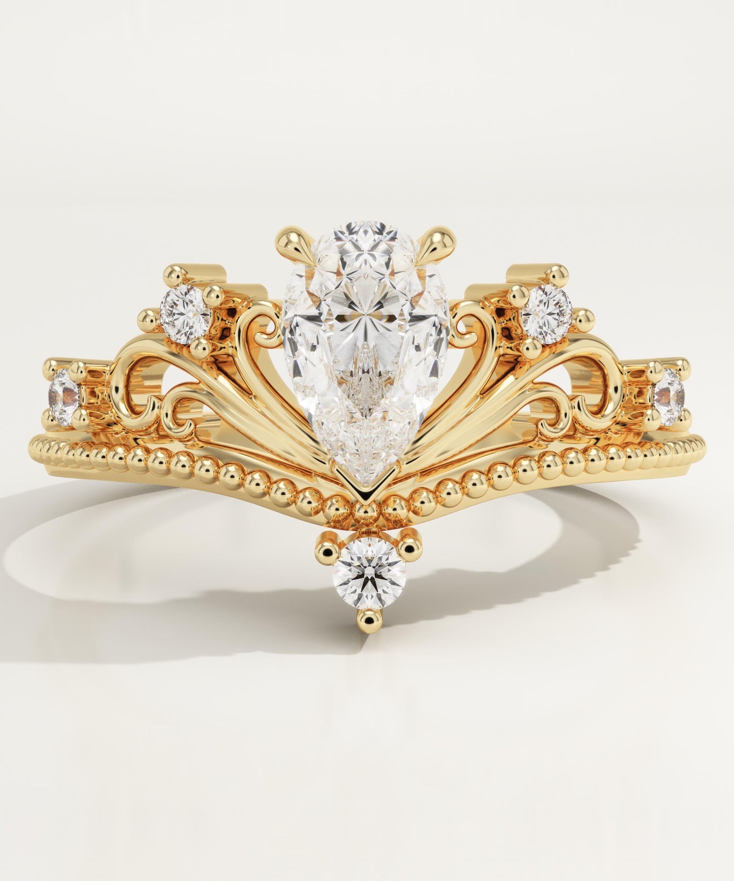 Pear Cut Art Deco Lab-Grown Diamond Engagement Ring