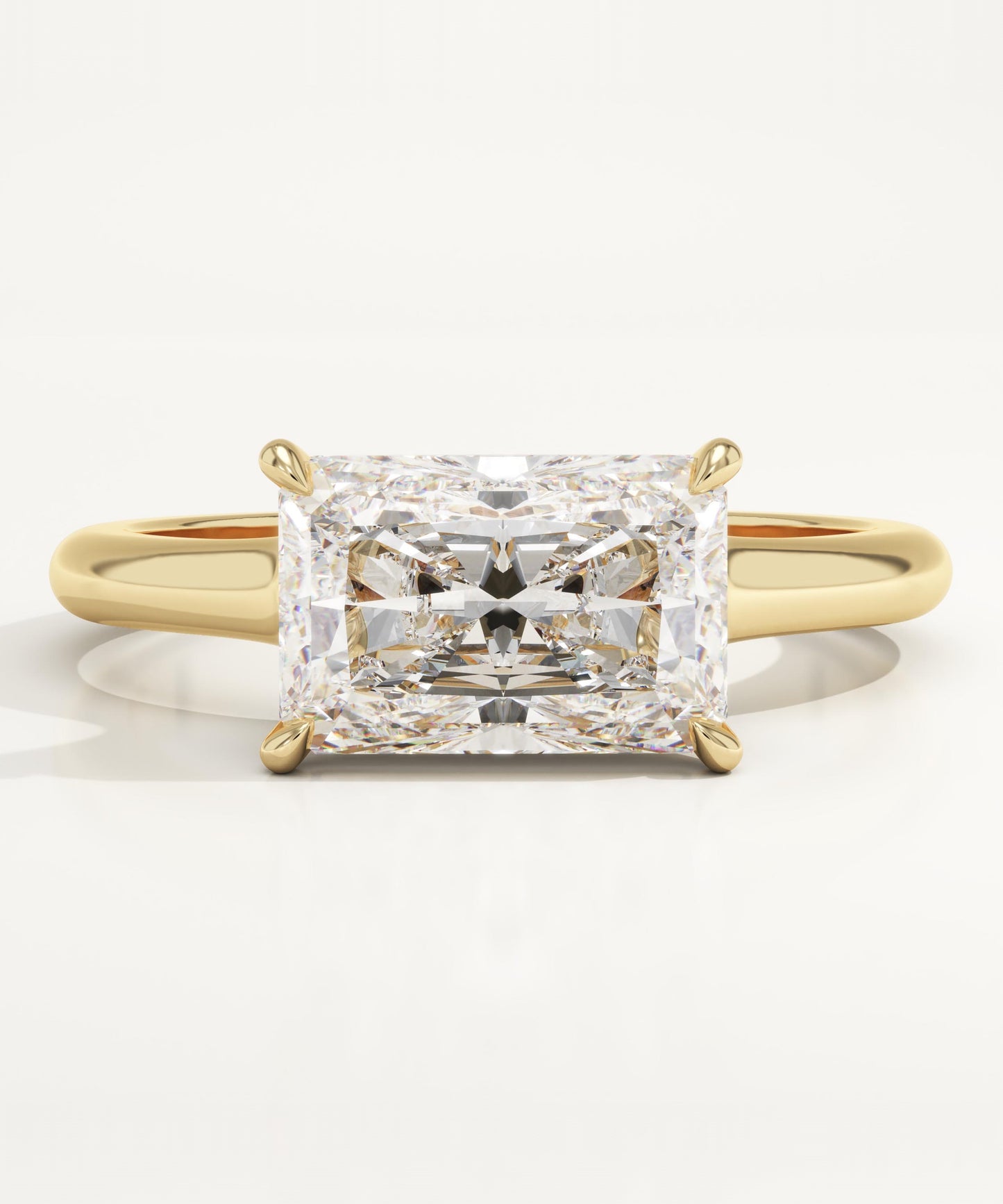 East West Radiant Cut Solitaire Lab-Grown Diamond Engagement Ring