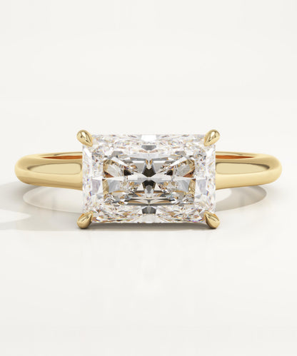 East West Radiant Cut Solitaire Lab-Grown Diamond Engagement Ring
