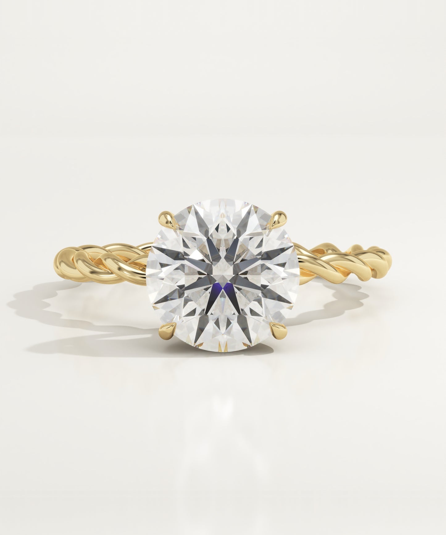 1 CT Round Cut Moissanite Twisted Shank Bridal Set (US Size 3 Ready To Ship)