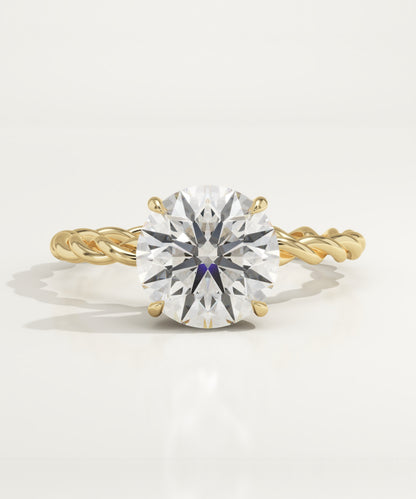 1 CT Round Cut Moissanite Twisted Shank Bridal Set (US Size 3 Ready To Ship)